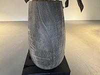 Kunstplant in houten vaas, croton tree - afbeelding 4 van  7