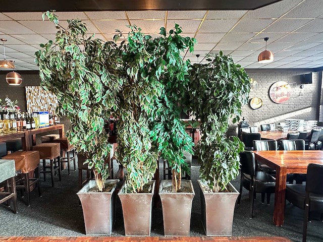 Kunstplant in metalen plantenbak (4x) - afbeelding 1 van  4