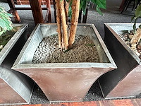 Kunstplant in metalen plantenbak (4x) - afbeelding 4 van  4