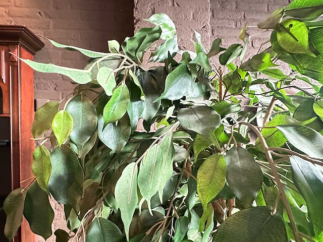 Kunstplant in metalen plantenbak - afbeelding 2 van  3