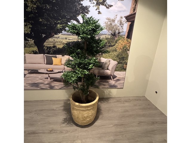 Kunstplant in pot colours&green, black wiliw tree - afbeelding 4 van  5