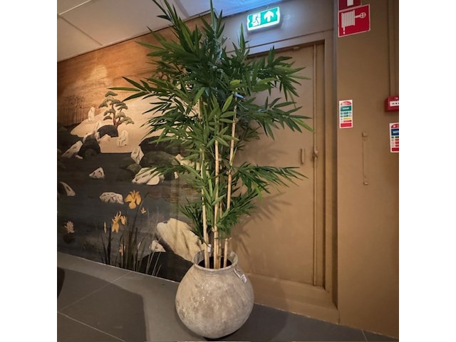 Kunstplant in pot, raw interiors/colours&green, new bamboo - afbeelding 4 van  4