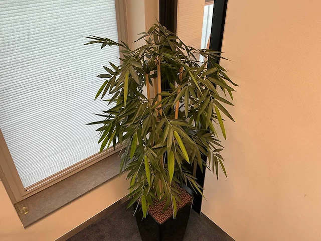 Kunstplant met pot bamboe (2x) - afbeelding 2 van  3