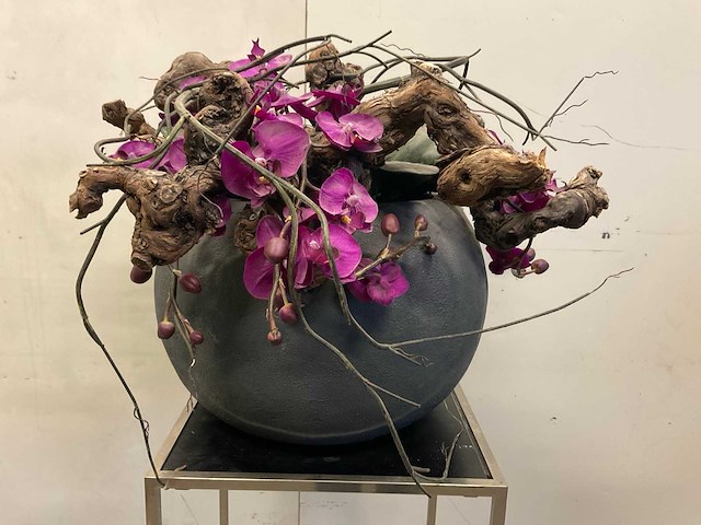 Kunstplant orchidee met pot - afbeelding 1 van  5