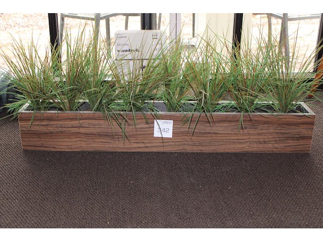 Kunstplanten in bak breedte 114 cm. - afbeelding 1 van  2