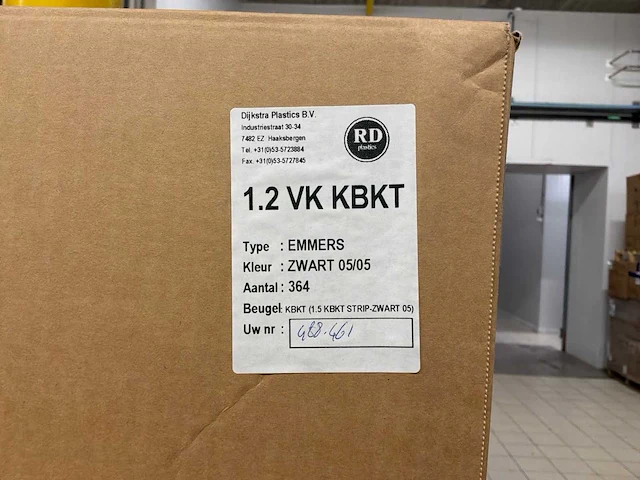 Kunststof emmer zwart (1,5 liter) (5800x) - afbeelding 6 van  7