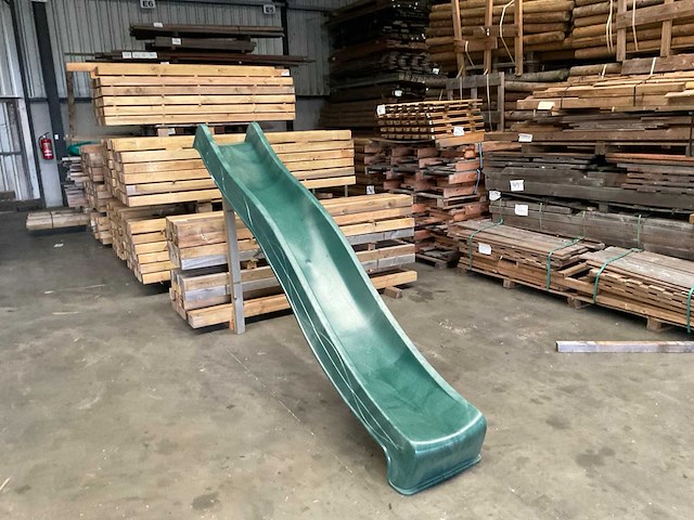 Kunststof glijbaan - groen - 290 cm - afbeelding 1 van  6
