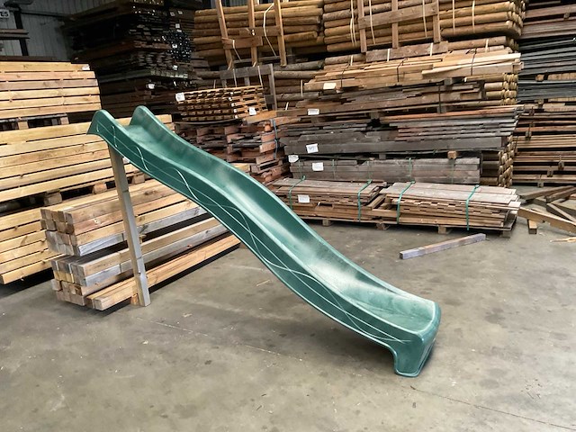 Kunststof glijbaan - groen - 290 cm - afbeelding 1 van  2