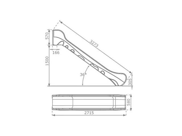 Kunststof glijbaan "bronco" limoengroen - 150cm - afbeelding 2 van  2