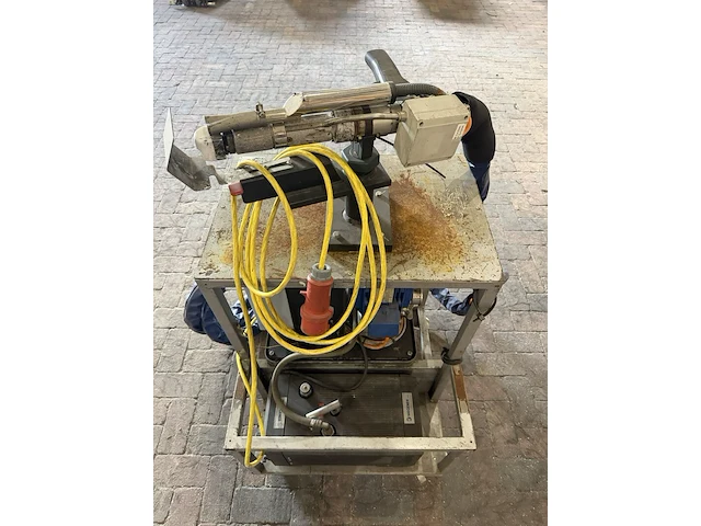 Kunststof handlasextruder, wegener, real 10r, blauw/grijs, 2013, extrusie lasapparaat met unit en slangen - afbeelding 6 van  11
