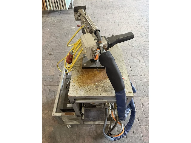Kunststof handlasextruder, wegener, real 10r, blauw/grijs, 2013, extrusie lasapparaat met unit en slangen - afbeelding 7 van  11