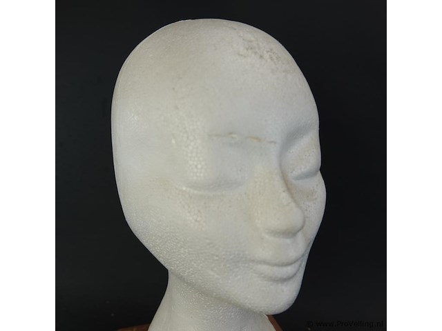 Kunststof hoofd op houten basement - afbeelding 4 van  5