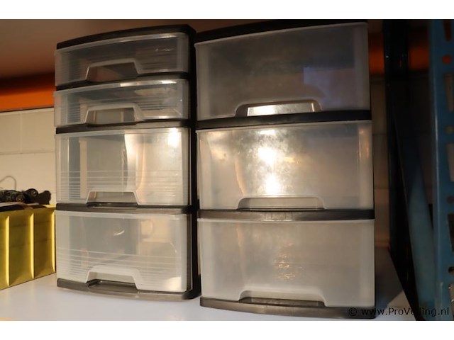 Kunststof opbergladeblok met 3 laden - 2 stuks - afbeelding 1 van  4