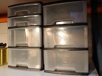 Kunststof opbergladeblok met 3 laden - 2 stuks - afbeelding 1 van  4