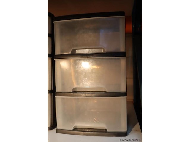 Kunststof opbergladeblok met 3 laden - 2 stuks - afbeelding 2 van  4