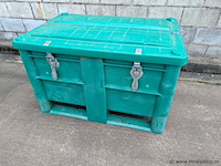 Kunststof palletbak met deksel - afbeelding 1 van  2