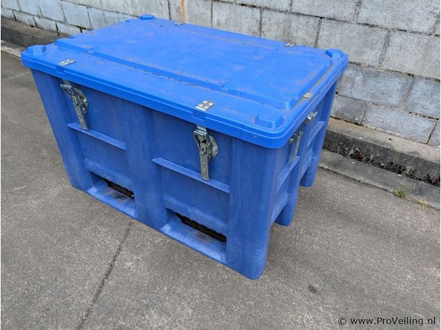 Kunststof palletbak met deksel - afbeelding 1 van  2