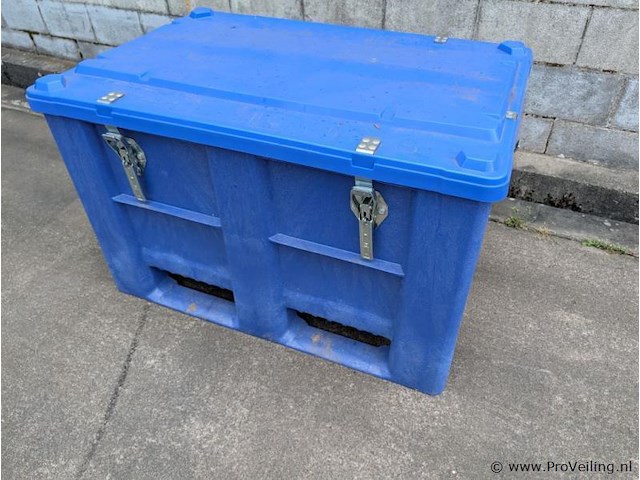 Kunststof palletbak met deksel - afbeelding 1 van  3