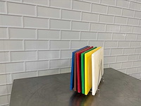 Kunststof snijplank met rvs rek (6x) - afbeelding 1 van  3