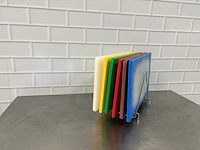 Kunststof snijplank met rvs rek (6x) - afbeelding 2 van  3