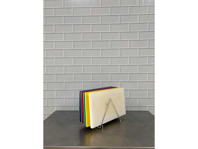 Kunststof snijplank met rvs rek (6x) - afbeelding 3 van  3