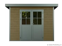 Kunststof tuinhuis 320 x 320 x 232 cm - bruin - afbeelding 2 van  4