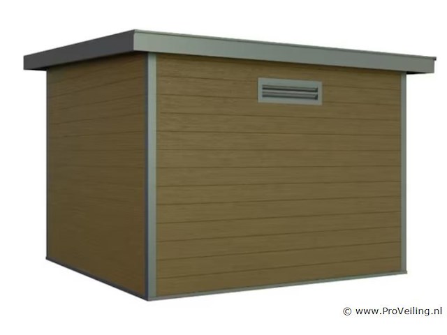 Kunststof tuinhuis 320 x 320 x 232 cm - bruin - afbeelding 4 van  4