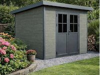 Kunststof tuinhuis 320 x 320 x 232 cm - graniet