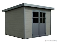 Kunststof tuinhuis 320 x 320 x 232 cm - graniet - afbeelding 2 van  4