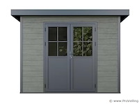 Kunststof tuinhuis 320 x 320 x 232 cm - graniet - afbeelding 3 van  4