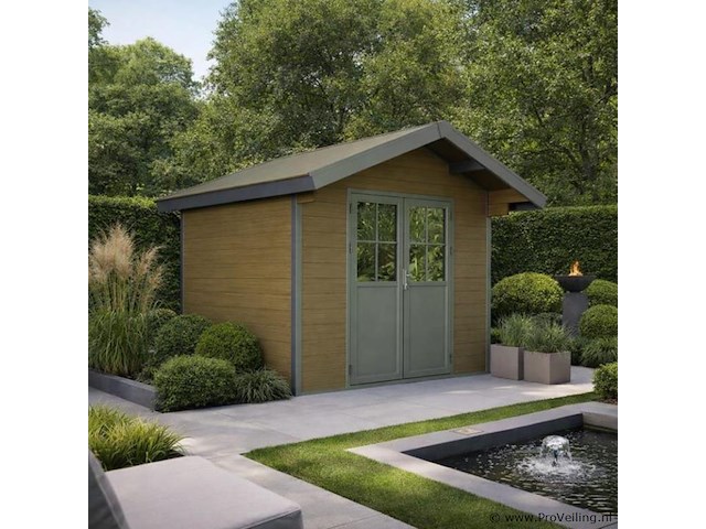 Kunststof tuinhuis 336 x 320 x 268 cm - bruin - afbeelding 1 van  5