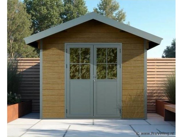 Kunststof tuinhuis 336 x 320 x 268 cm - bruin - afbeelding 2 van  5