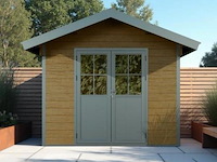 Kunststof tuinhuis 336 x 320 x 268 cm - bruin - afbeelding 2 van  5