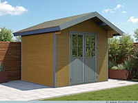 Kunststof tuinhuis 336 x 320 x 268 cm - bruin - afbeelding 3 van  5