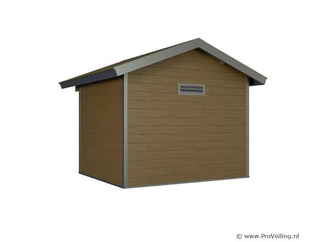 Kunststof tuinhuis 336 x 320 x 268 cm - bruin - afbeelding 4 van  5
