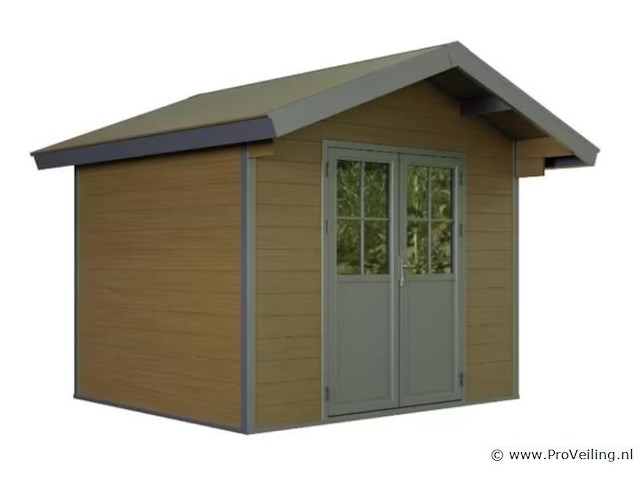 Kunststof tuinhuis 336 x 320 x 268 cm - bruin - afbeelding 5 van  5