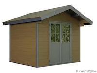 Kunststof tuinhuis 336 x 320 x 268 cm - bruin - afbeelding 5 van  5