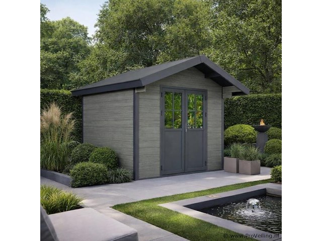 Kunststof tuinhuis 336 x 320 x 268 cm - graniet - afbeelding 1 van  5