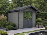 Kunststof tuinhuis 336 x 320 x 268 cm - graniet