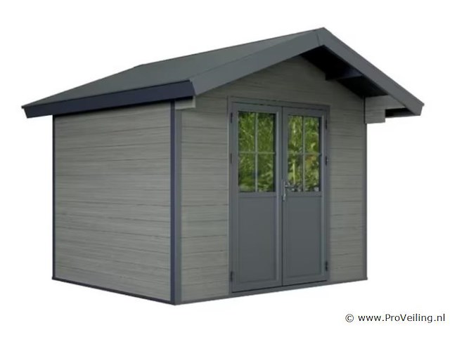 Kunststof tuinhuis 336 x 320 x 268 cm - graniet - afbeelding 2 van  5