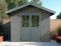 Kunststof tuinhuis 336 x 320 x 268 cm - graniet - afbeelding 3 van  5