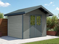 Kunststof tuinhuis 336 x 320 x 268 cm - graniet - afbeelding 5 van  5