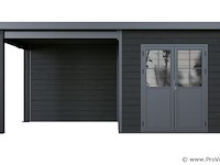 Kunststof tuinhuis met overkapping 560 x 330 x 247 cm - zwart - afbeelding 4 van  4