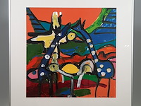 Kunstwerk, gemengde techniek, maya wildevuur, dieren, 1993 - afbeelding 2 van  7