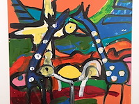 Kunstwerk, gemengde techniek, maya wildevuur, dieren, 1993 - afbeelding 3 van  7