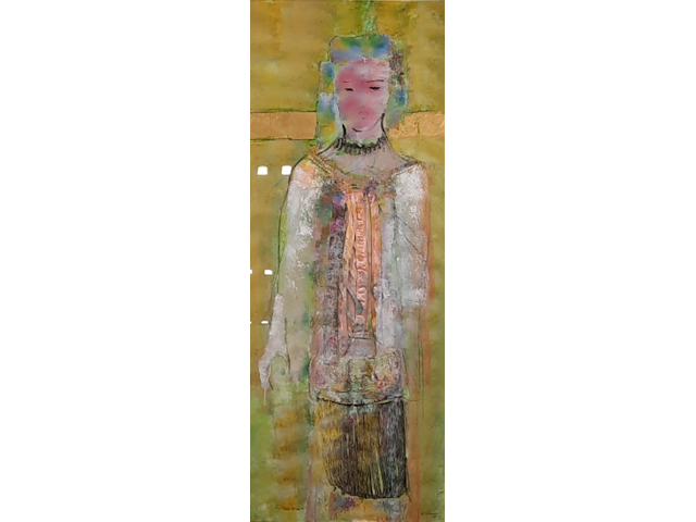 Kunstwerk, gemengde techniek, maya wildevuur, europese vrouwen, 1990 - afbeelding 1 van  8