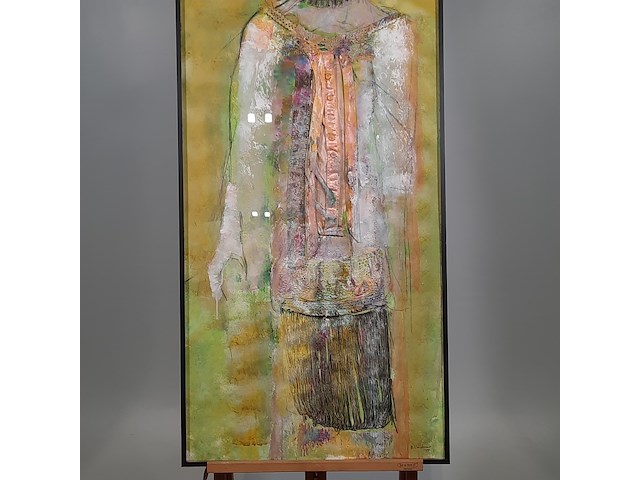 Kunstwerk, gemengde techniek, maya wildevuur, europese vrouwen, 1990 - afbeelding 4 van  8