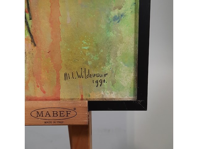 Kunstwerk, gemengde techniek, maya wildevuur, europese vrouwen, 1990 - afbeelding 7 van  8