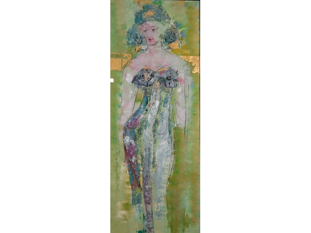 Kunstwerk, gemengde techniek, maya wildevuur, europese vrouwen, 1990 - afbeelding 1 van  8