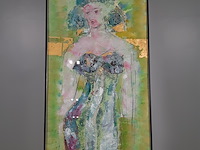 Kunstwerk, gemengde techniek, maya wildevuur, europese vrouwen, 1990 - afbeelding 3 van  8